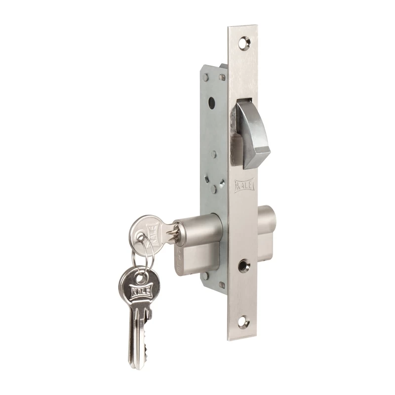 Фото Замок врезной цилиндровый узкопрофильный 201 (20 mm) (никель), 3 кл.