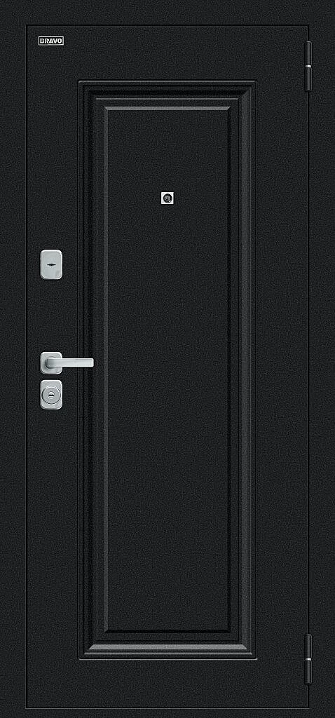 Фото Входная дверь Мило МФ/BChrome Букле черное/Wenge Melinga BR6203 внешняя сторона